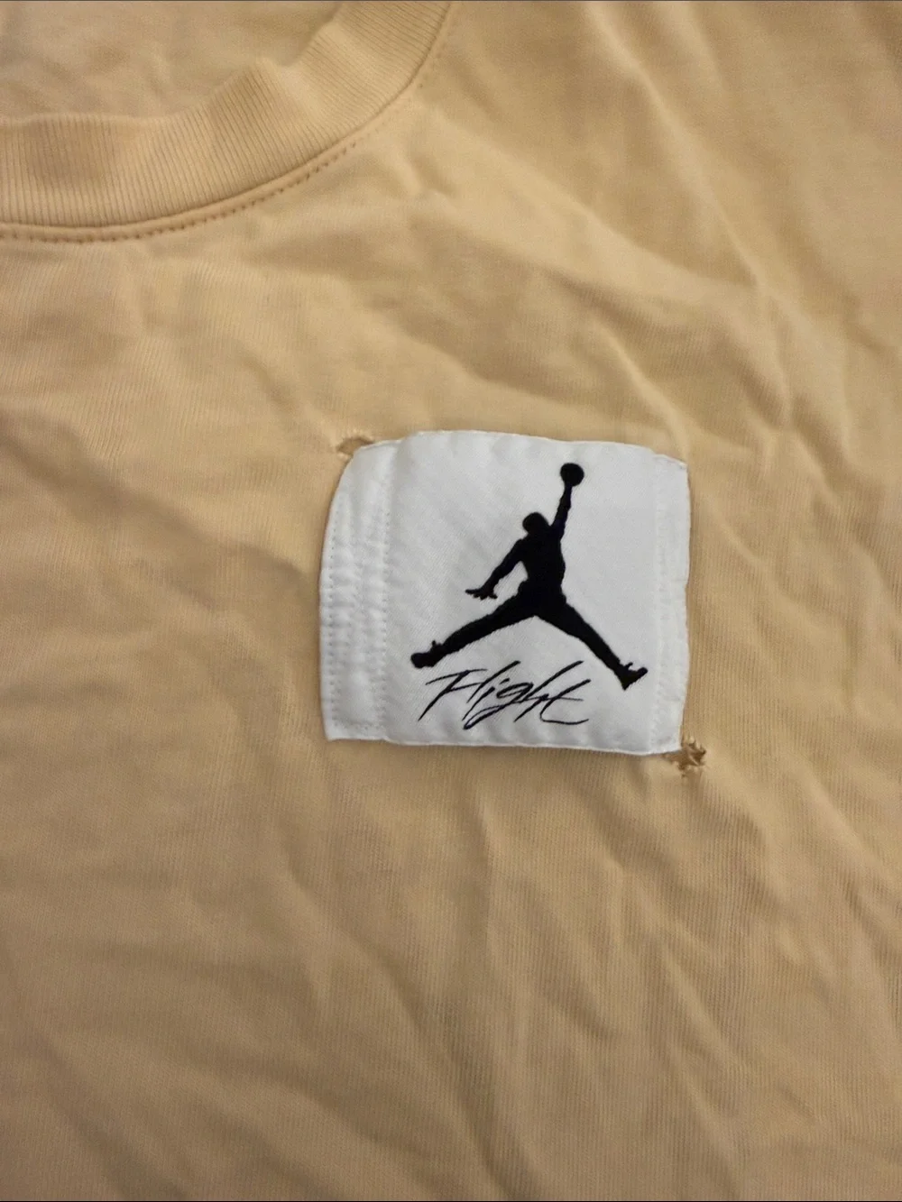 Jordan Men’s Beige Short-Sleeve T-Shirt with Jumpman Patch xxl